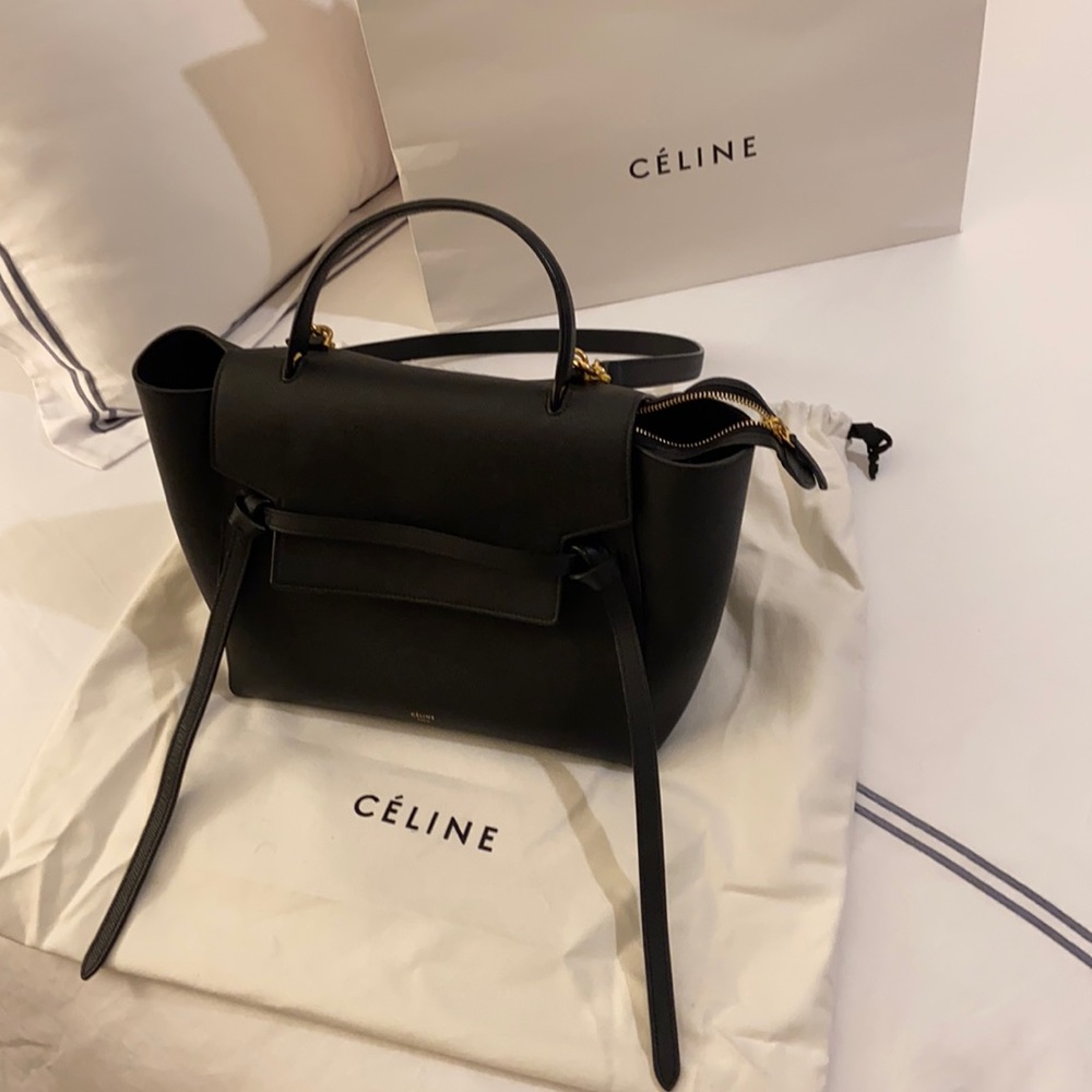 Celine Mini Belt Bag Grained Black Calf